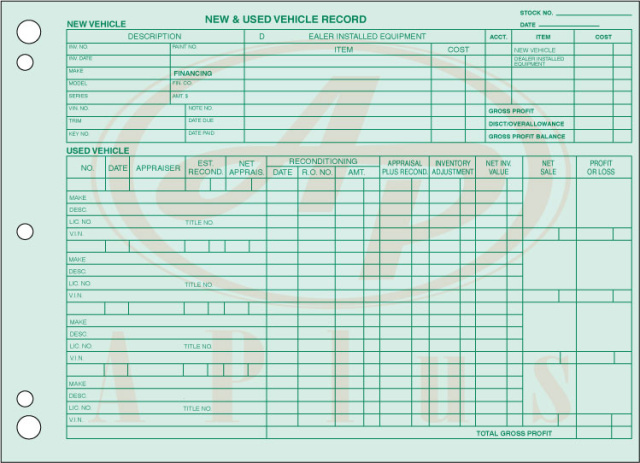 AP-GM-532 • Vehicle Inventory Records